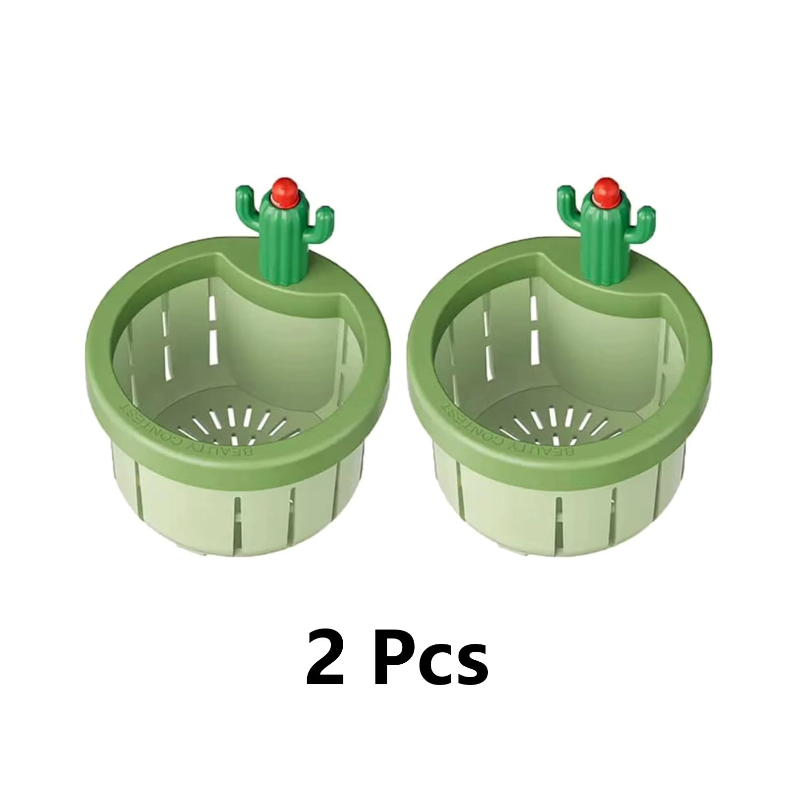 1/2 Pcs Cactus Shaped Kitchen Sink Drain Strainer Soft Filter Trap Food Slag Remover with Handy Handle Kitchen Accessory